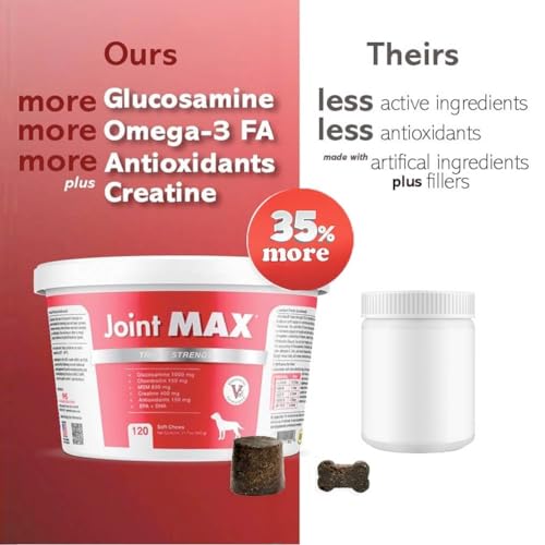 TS Joint Supplement Vet Formulated Pain & Inflammation Relief Treats Hip Dysplasia & Arthritis (120 Soft Chews)