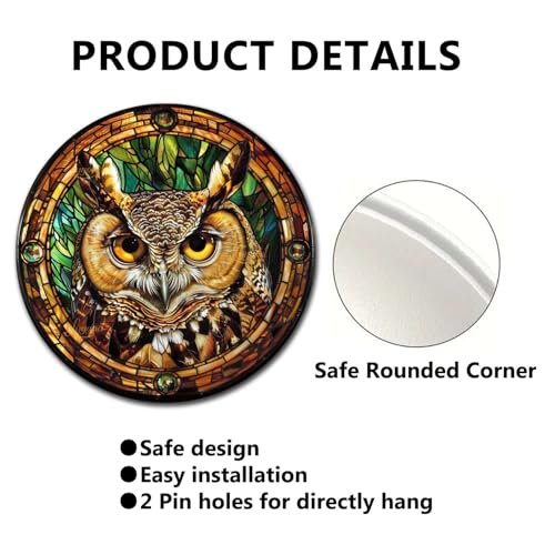 Metal Tin Sign (8×8 Inches / Owl-4)