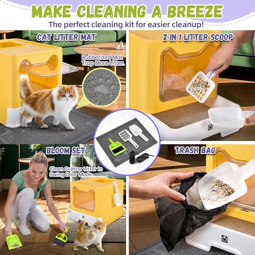 Covered Cat Litter Box (Yellow)