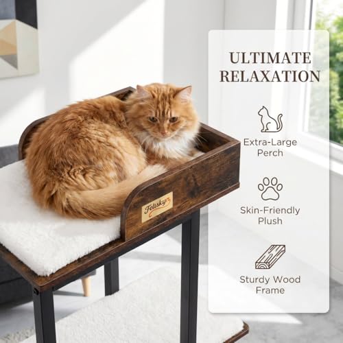 Wood Modern Cat Tree Tower (84 inch / Greige1)