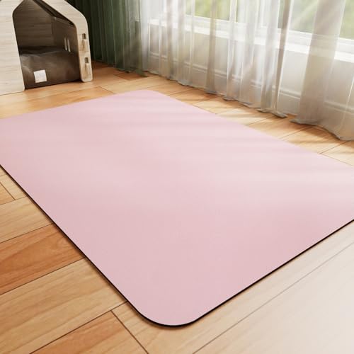 Dog Food Mat Absorbent Cat Mat for Food and Water (Pink / 24"L x 16"W)