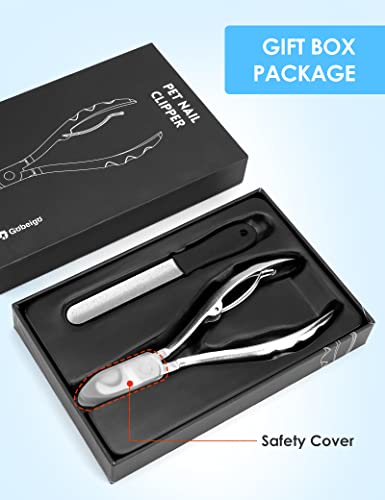 Heavy Duty Dog Nail Clippers for Large Dogs & Thick Nails (Silver)
