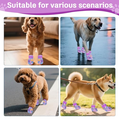 Tie Dye Dog Shoes for Hot Pavement (L (50-80 lbs))
