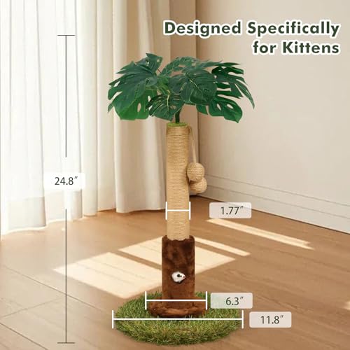 25" Kitten Scratching Post (24.8-Brown / 24.8in)