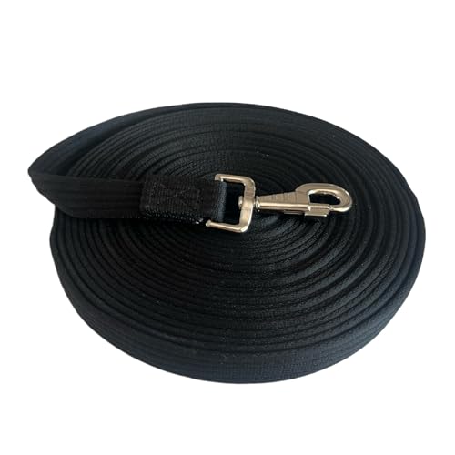 Horse Training Lunge Line with Alloy Trigger Buckle for Accurate Equestrian Training of 32.8 ft (32.8foot / Black)