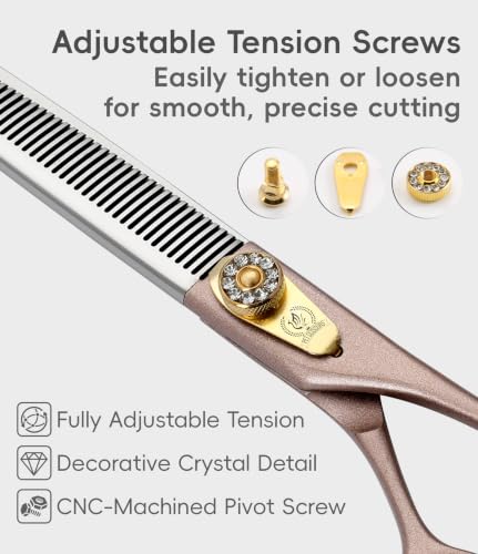 Professional Thinning Scissors for Dog Cat 7'' Pet Grooming Scissors 440C Stainless Steel Thinning Shears for Dogs 50 (Thinner / 7")