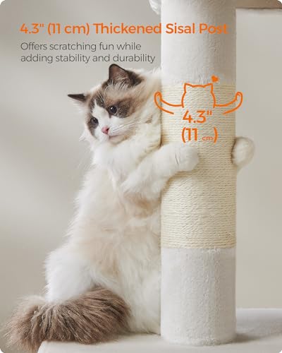 Cat Tree 40.6 (XL (26.8"L x 18.9"W x 40.6"H) / Cream White)