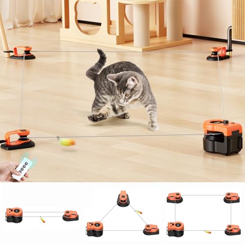 Interactive Cat Toy for Indoor Cats Chase (Bright Orange)