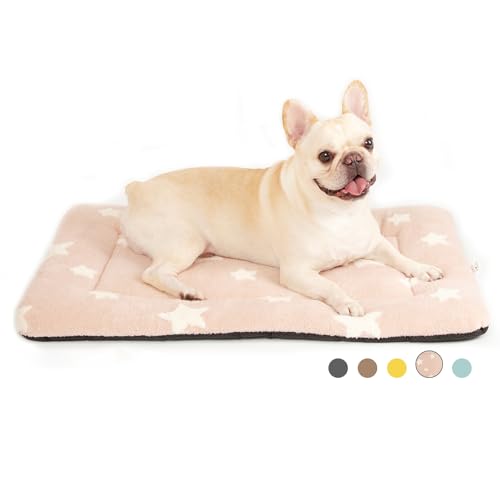 Dog Crate Pad Washable Puppy Dog Bed for Crate Flat Kennel Mat (30''L x 19''W x 1.5''Th / Pink)