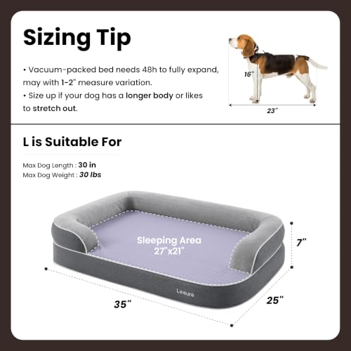 RealOrtho™ 3 Layer Orthopedic Dog Beds Large Sized Dog (Black / 35"L x 25"W x 7"Th)