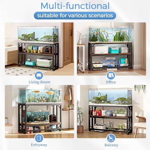 55 Gallon Fish Tank Stand with Power Outlet (Rustic Brown / 55 Gallon)