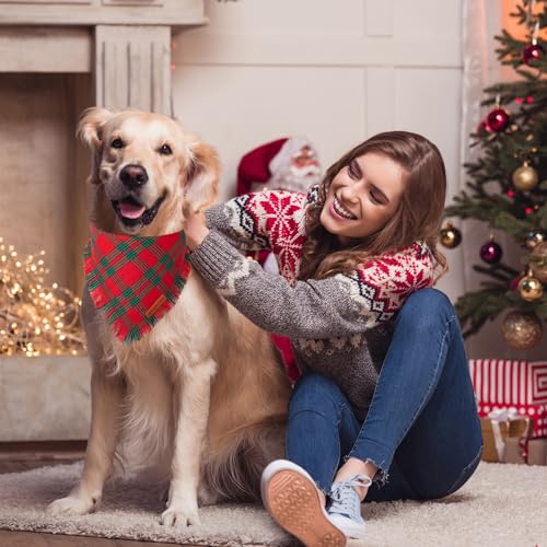 Christmas Dog Bandanas with Tassels (X-Large / Christmas-2)
