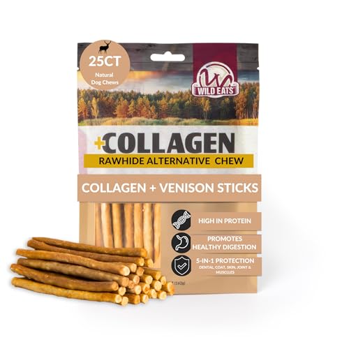 Venison Collagen Sticks for Dogs 25 Pack (5.7 Ounce (Pack of 25))