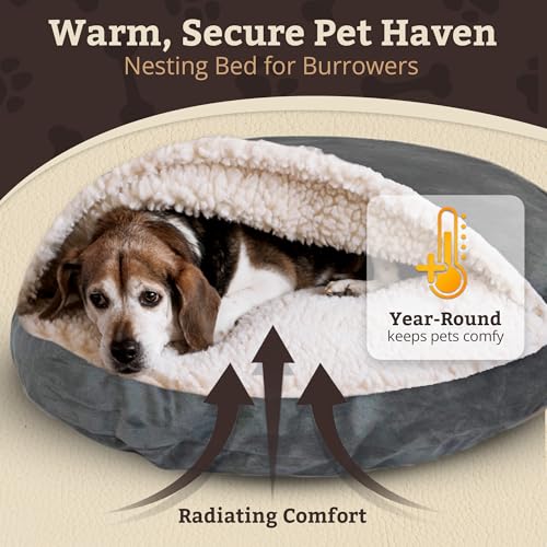 Cozy Cave Dog Bed (25.0"L x 25.0"W x 8.0"Th / Anthracite)