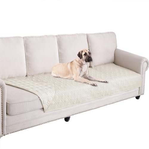 Waterproof Blanket Reversible Dog Bed Cover Pet Blanket for Furniture Bed Couch Sofa (30x90 Inch (Pack of 1) / Ivory)