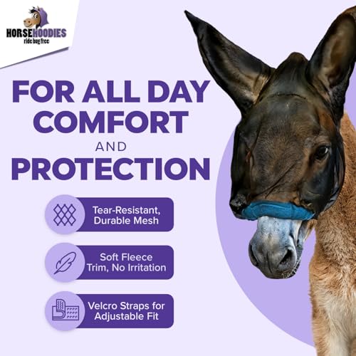Donkey Fly Mask with Long Ears (Mini Donkey / Black)