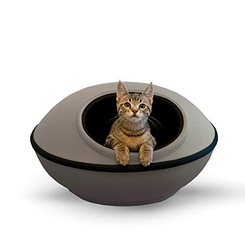 Unheated Kitty Mod Dream Pod Cat Bed for Large Cats or Small Dogs (Gray/Unheated)
