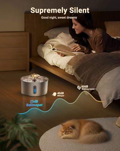 Stainless Steel Cat Water Fountain (3.2L+1 Filters)