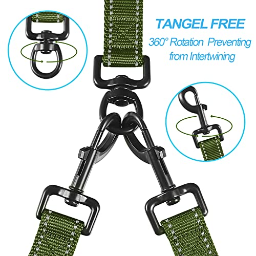 Double Dog Leash (Khaki Green)