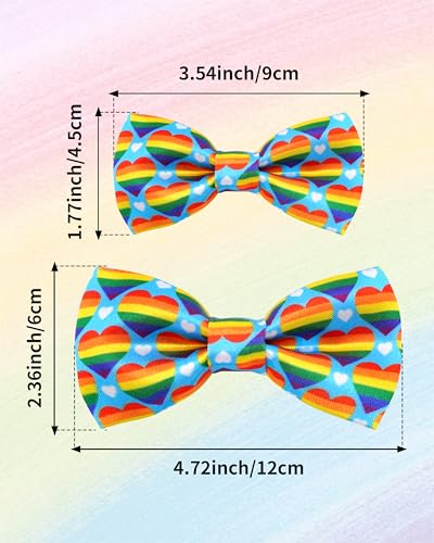10 Pack Pride Month Dog Bowties for Small Dogs Sliding on Collar (S/M)