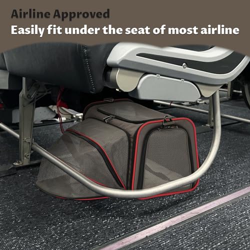 Expandable Cat Carrier Dog Carriers (17.0"L x 11.0"W x 11.0"H / Gray brown)