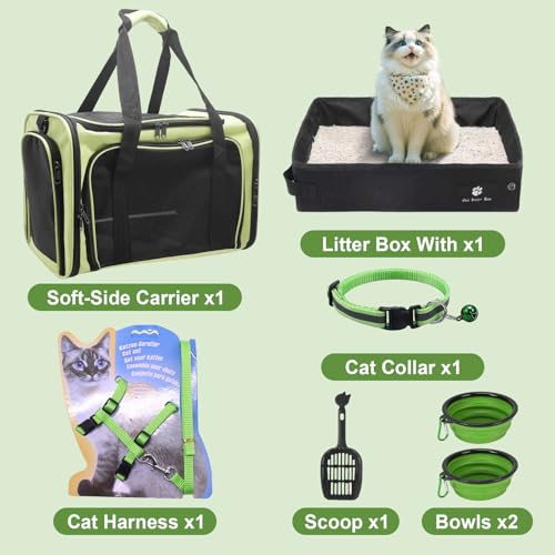Cat Carrier Soft (Green & Black)