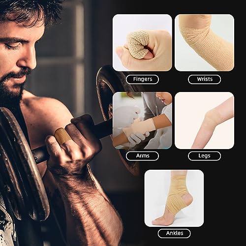 Self Adherent Cohesive Bandages Wrap 6Packs 4" x 5 Yards (Black / 4 In x 5 Yards)
