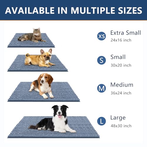 Dog Door Mat for Muddy Paws 48x30 (Layered-Airy Blue / 48"X30")