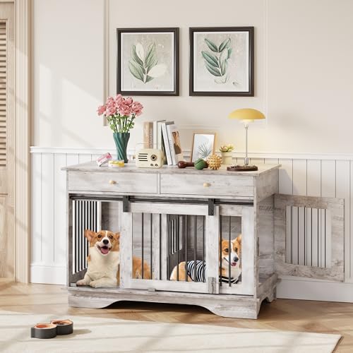 Dog Furniture Crate (Grey)