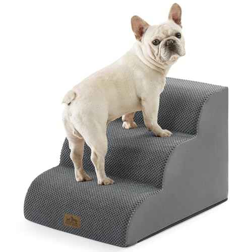 Dog Stair for Small Dog 15.7" H (Deep Grey / Standard:15.7"x22.4"x15.7")