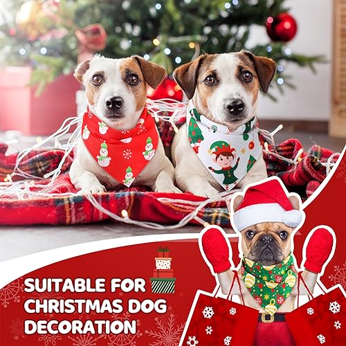 100 Pcs Christmas Dog Bandanas Bulk (Christmas / 25.6 x 17.7 x 17.7 Inch)