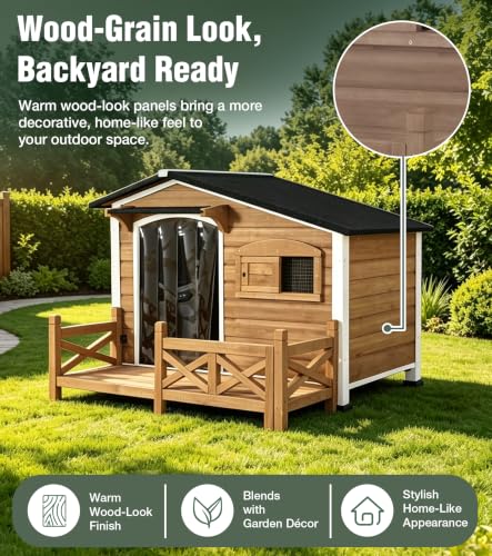 Dog House Outdor with Reinforced Iron Frame and Front Porch