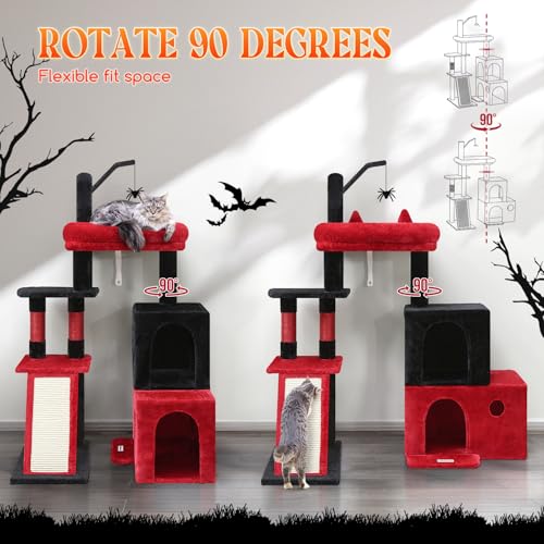 Gothic Maine Coon Cat Tower for Indoor Adult Cats (Gothic / 50 inch)