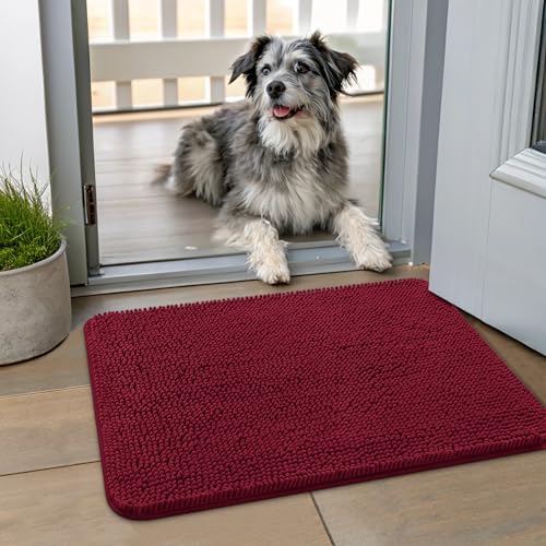 Dog Door Mat for Muddy Paws 24x16 (Burgundy / 24"X16")