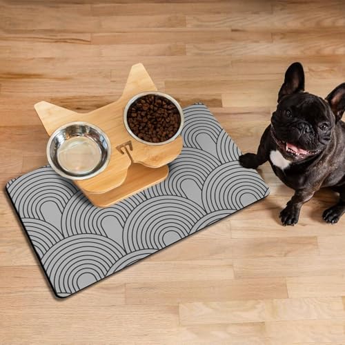Dog Food Mats for Floors Absorbent (L(17"×30") / 01-Light Grey)