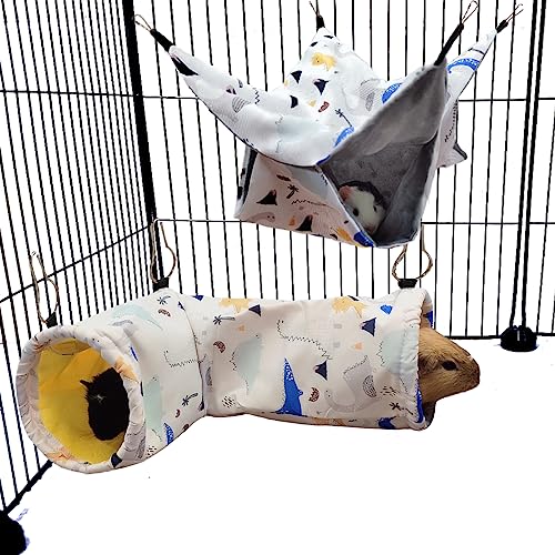Large Caliber Guinea Pig & Rat Tunnel Hideout & Hammock (1. Hammock&Tunnel-dinosaur)