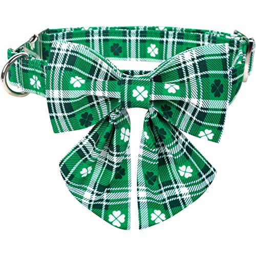 St Patricks Day Dog Collar with Bowtie (St.Patrick's Day(Sailor Bow) / Large (Pack of 1))