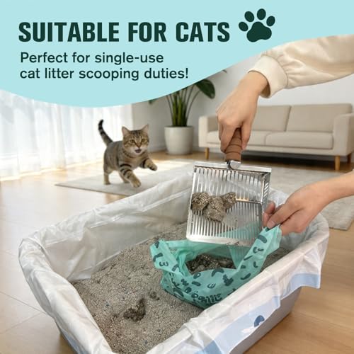 Cat Litter Disposal Bags and Dog Poop Bags with Handle (180 Count (Pack of 1) / Lavender)