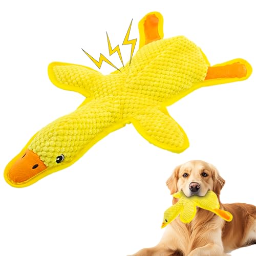 No Stuffing Dog Squeak Toys (Yellow)