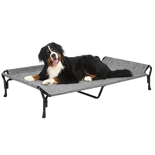 Cooling Elevated Dog Bed (Black Silver / 62.5"L x 37.0"W x 12.0"Th)