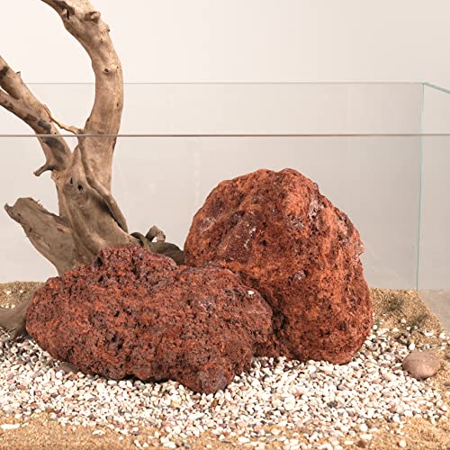 Red Lava Rock 16lb Aquarium Rocks Stones for Fish Tank Decor (03 Red Lava Stones（3-10inch,16lbs）)