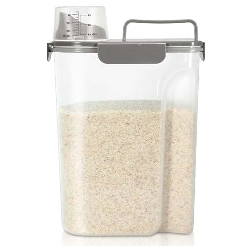 Airtight Rice Container 10 Lbs (6Qt-Grey)