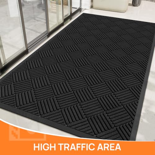 Indoor Outdoor Door Mat (Black Diamond / 4' x 5' (Rectangular))