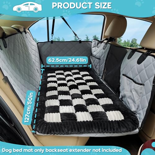 Dog Car Bed Mat Non (Black White / For Cars/ SUV/ Small Truck (50"×24.6"))