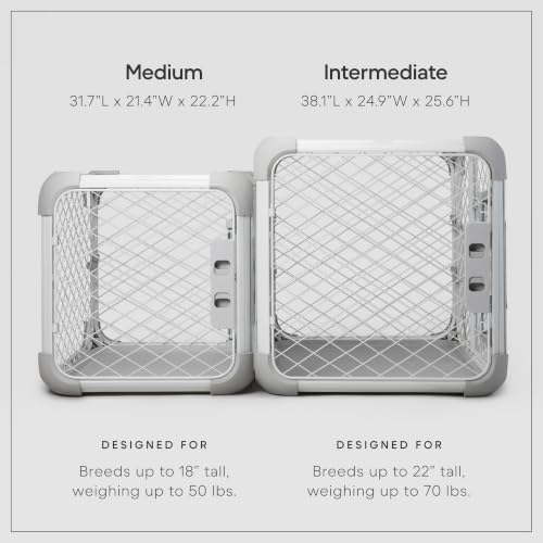 Evolv Modular Dog Crate for Dogs 18 (Intermediate (38.1"L x 24.9"W x 25.6"H) / Ash)