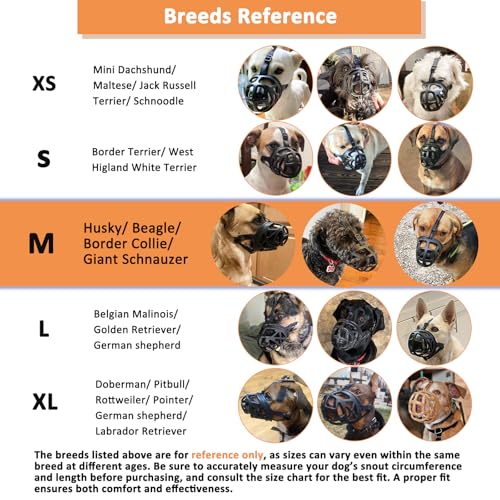 Dog Muzzle Humane Basket Muzzle for Medium Dog Biting (Medium)