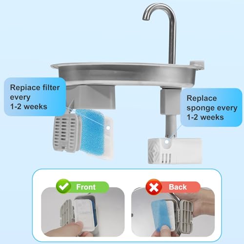 16 Pack) Cat Water Fountain Filters Replacement Compatible With oneisall Cat Water Fountain, Cat Fountain Filters for 67oz/2L Stainless Steel Cat Fountain
