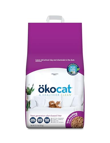 Low Tracking Natural Wood Clumping Cat Litter (21.5 lbs / Less Mess)