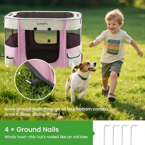 Pet Puppy Dog Playpen (Light Pink / Large)