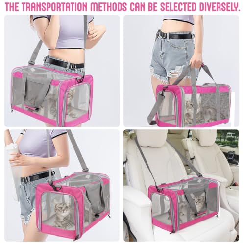 Pet Carrier for Large Cats of 20 Lbs (Pink)